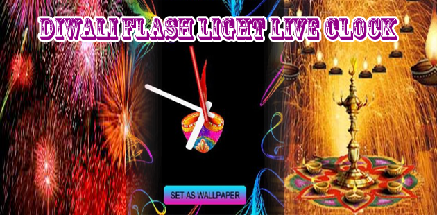 Diwali Flash Light live Clock